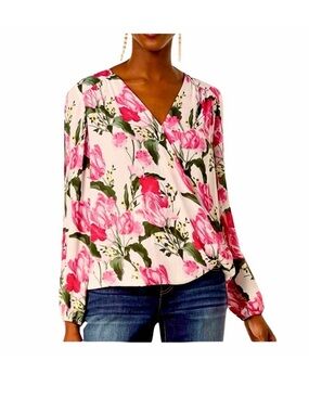 INC Floral Split-Sleeve Pull-Over Blouse